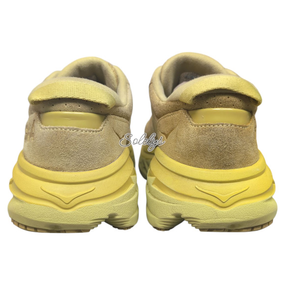 HOKA ONE Bondi L Suede Celery Lima Bean Green Yellow Sneaker Mens 10 Womens 11 - Picture 7 of 12
